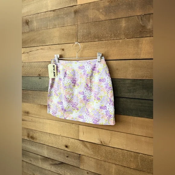 Vintage Y2K Purple Floral Mini Skirt Fairycore Cottagecore Low Rise - Picture 10 of 12